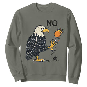 Bald Eagle No Kings In America Sweatshirt No Orange We The People Patriotic Political Statement TS02 Military Green Print Your Wear