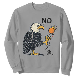 Bald Eagle No Kings In America Sweatshirt No Orange We The People Patriotic Political Statement TS02 Sport Gray Print Your Wear