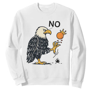 Bald Eagle No Kings In America Sweatshirt No Orange We The People Patriotic Political Statement TS02 White Print Your Wear