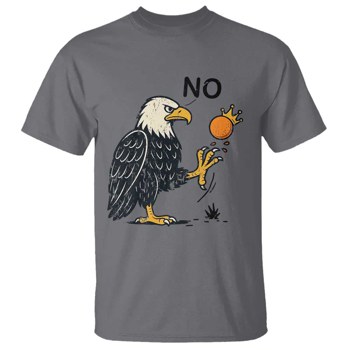 Bald Eagle No Kings In America T Shirt No Orange We The People Patriotic Political Statement TS02 Charcoal Print Your Wear