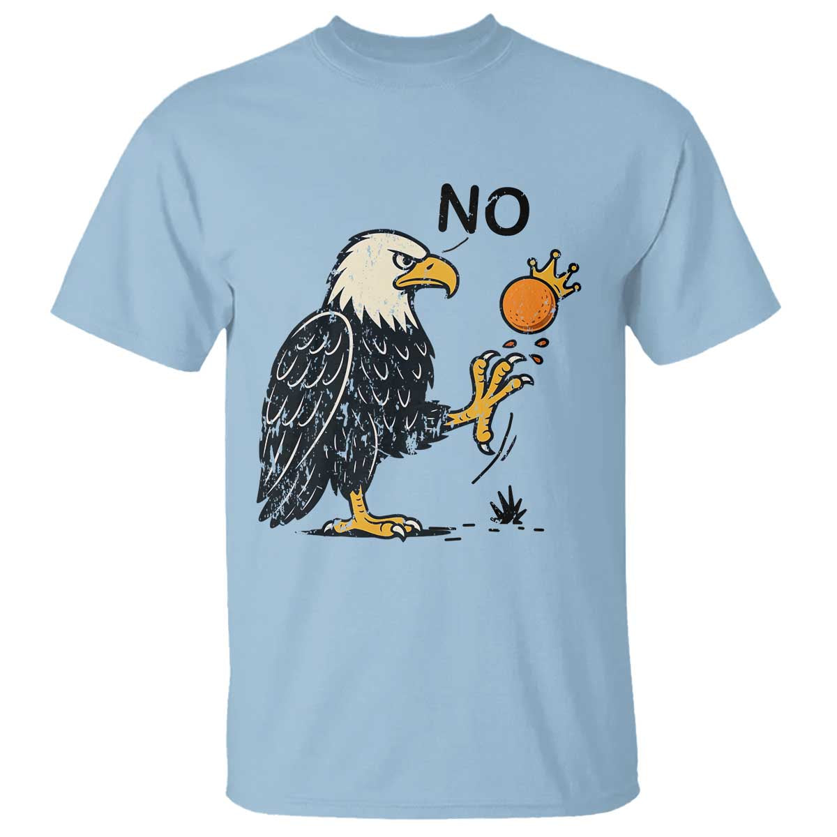Bald Eagle No Kings In America T Shirt No Orange We The People Patriotic Political Statement TS02 Light Blue Print Your Wear