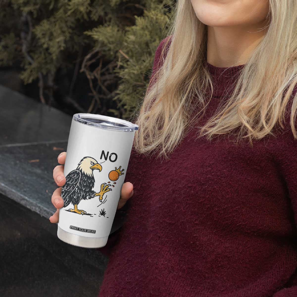 Bald Eagle No Kings In America Tumbler Cup No Orange We The People Patriotic Political Statement TS02 Print Your Wear