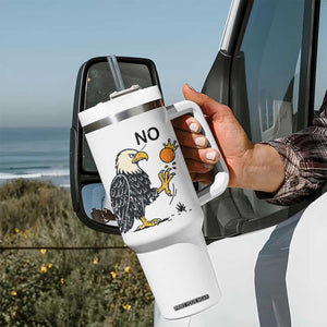 Bald Eagle No Kings In America Tumbler With Handle No Orange We The People Patriotic Political Statement TS02 Print Your Wear