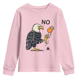 Bald Eagle No Kings In America Youth Sweatshirt No Orange We The People Patriotic Political Statement TS02 Light Pink Print Your Wear