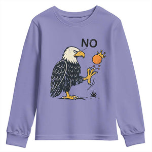 Bald Eagle No Kings In America Youth Sweatshirt No Orange We The People Patriotic Political Statement TS02 Violet Print Your Wear