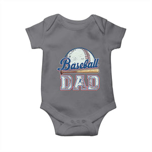 Baseball Dad Baby Onesie Baseball Sport Lovers For Father's Day TS02 Charcoal Print Your Wear