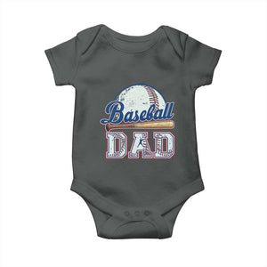 Baseball Dad Baby Onesie Baseball Sport Lovers For Father's Day TS02 Dark Heather Print Your Wear
