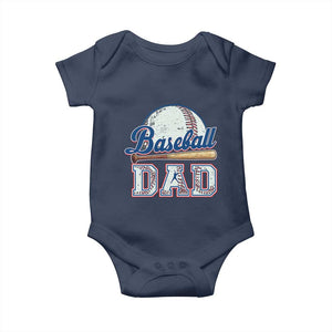 Baseball Dad Baby Onesie Baseball Sport Lovers For Father's Day TS02 Navy Print Your Wear