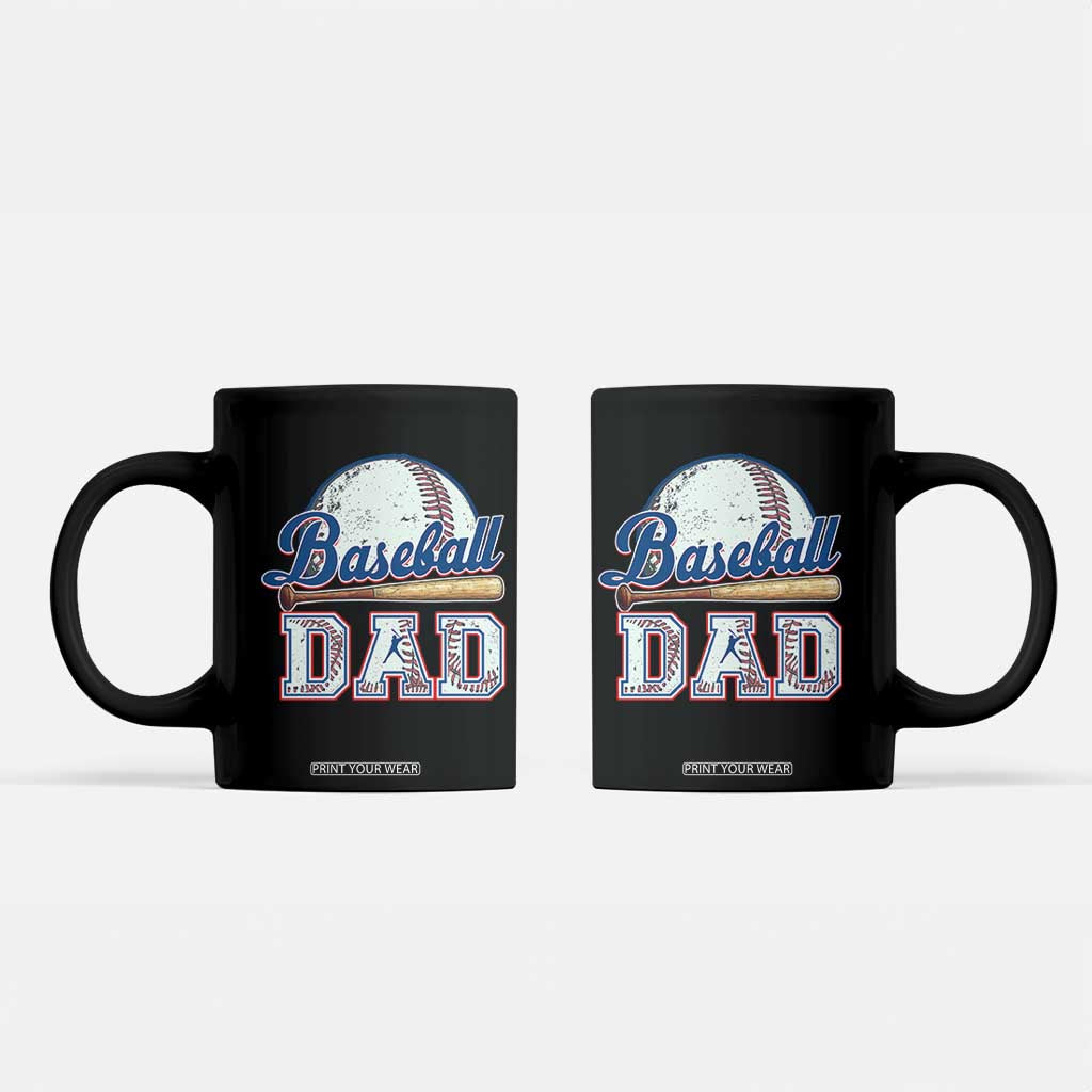 Baseball Dad Coffee Mug Baseball Sport Lovers For Father's Day TS02 Black Print Your Wear