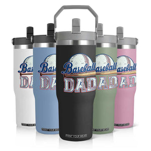 Baseball Dad Flip Straw Tumbler Baseball Sport Lovers For Father's Day TS02 Print Your Wear