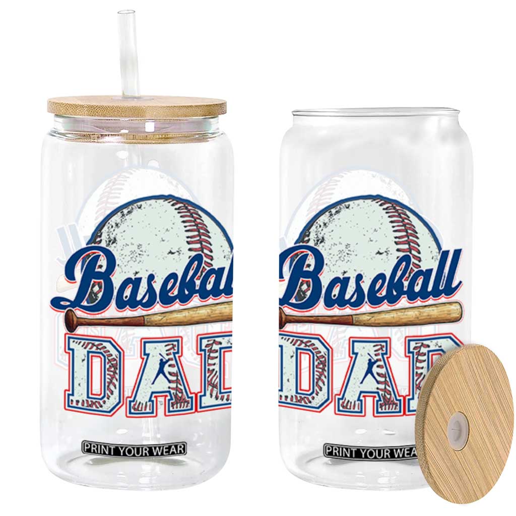 Baseball Dad Glass Can Baseball Sport Lovers For Father's Day TS02 Black Print Your Wear