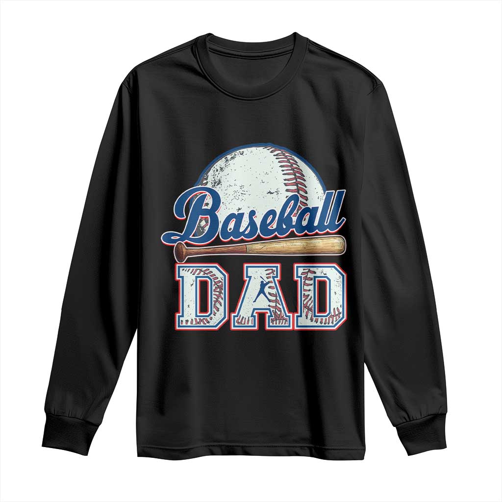 Baseball Dad Long Sleeve Shirt Baseball Sport Lovers For Father's Day TS02 Black Print Your Wear