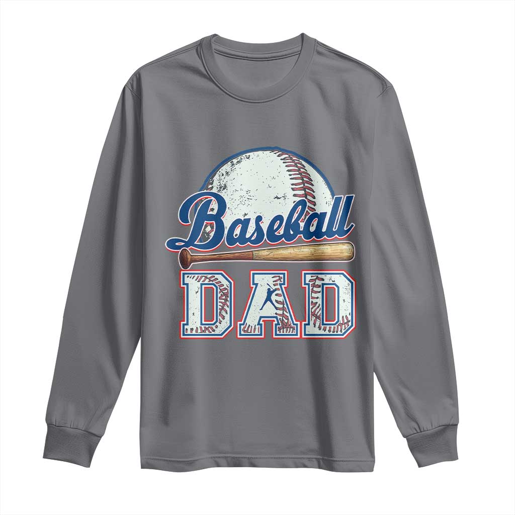 Baseball Dad Long Sleeve Shirt Baseball Sport Lovers For Father's Day TS02 Charcoal Print Your Wear