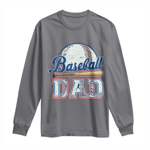 Baseball Dad Long Sleeve Shirt Baseball Sport Lovers For Father's Day TS02 Charcoal Print Your Wear