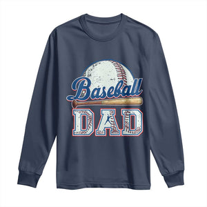 Baseball Dad Long Sleeve Shirt Baseball Sport Lovers For Father's Day TS02 Navy Print Your Wear