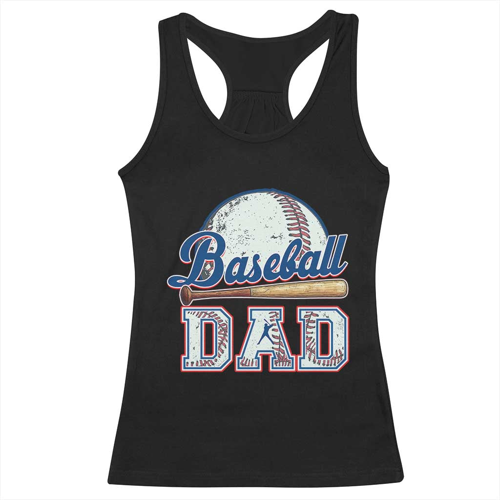 Baseball Dad Racerback Tank Top Baseball Sport Lovers For Father's Day TS02 Black Print Your Wear