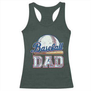 Baseball Dad Racerback Tank Top Baseball Sport Lovers For Father's Day TS02 Dark Forest Green Print Your Wear