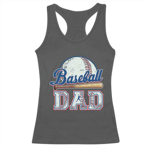 Baseball Dad Racerback Tank Top Baseball Sport Lovers For Father's Day TS02 Dark Heather Print Your Wear