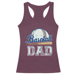 Baseball Dad Racerback Tank Top Baseball Sport Lovers For Father's Day TS02 Maroon Print Your Wear