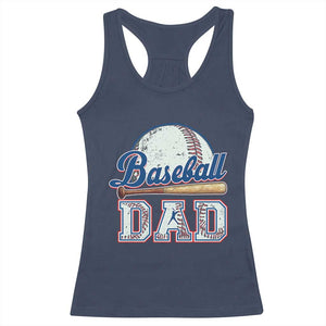 Baseball Dad Racerback Tank Top Baseball Sport Lovers For Father's Day TS02 Navy Print Your Wear