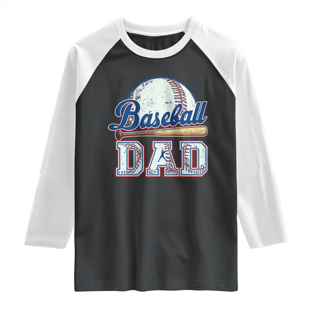 Baseball Dad Raglan Shirt Baseball Sport Lovers For Father's Day TS02 Black White Print Your Wear
