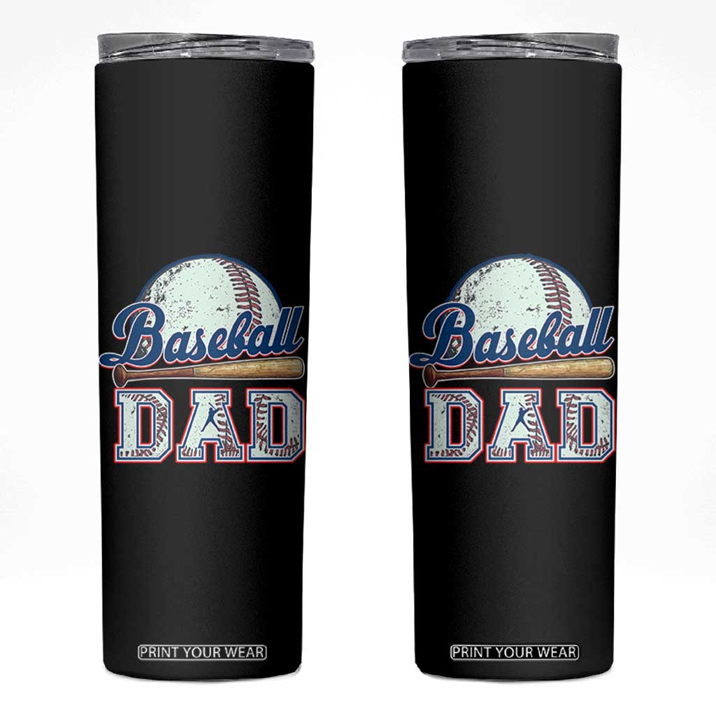 Baseball Dad Skinny Tumbler Baseball Sport Lovers For Father's Day TS02 Black Print Your Wear