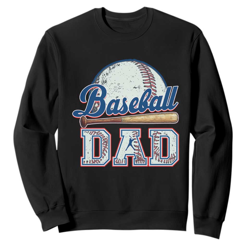 Baseball Dad Sweatshirt Baseball Sport Lovers For Father's Day TS02 Black Print Your Wear
