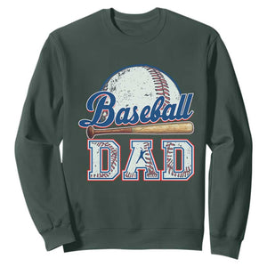 Baseball Dad Sweatshirt Baseball Sport Lovers For Father's Day TS02 Dark Forest Green Print Your Wear