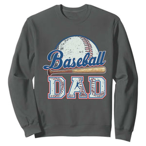 Baseball Dad Sweatshirt Baseball Sport Lovers For Father's Day TS02 Dark Heather Print Your Wear