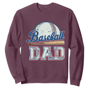 Baseball Dad Sweatshirt Baseball Sport Lovers For Father's Day TS02 Maroon Print Your Wear