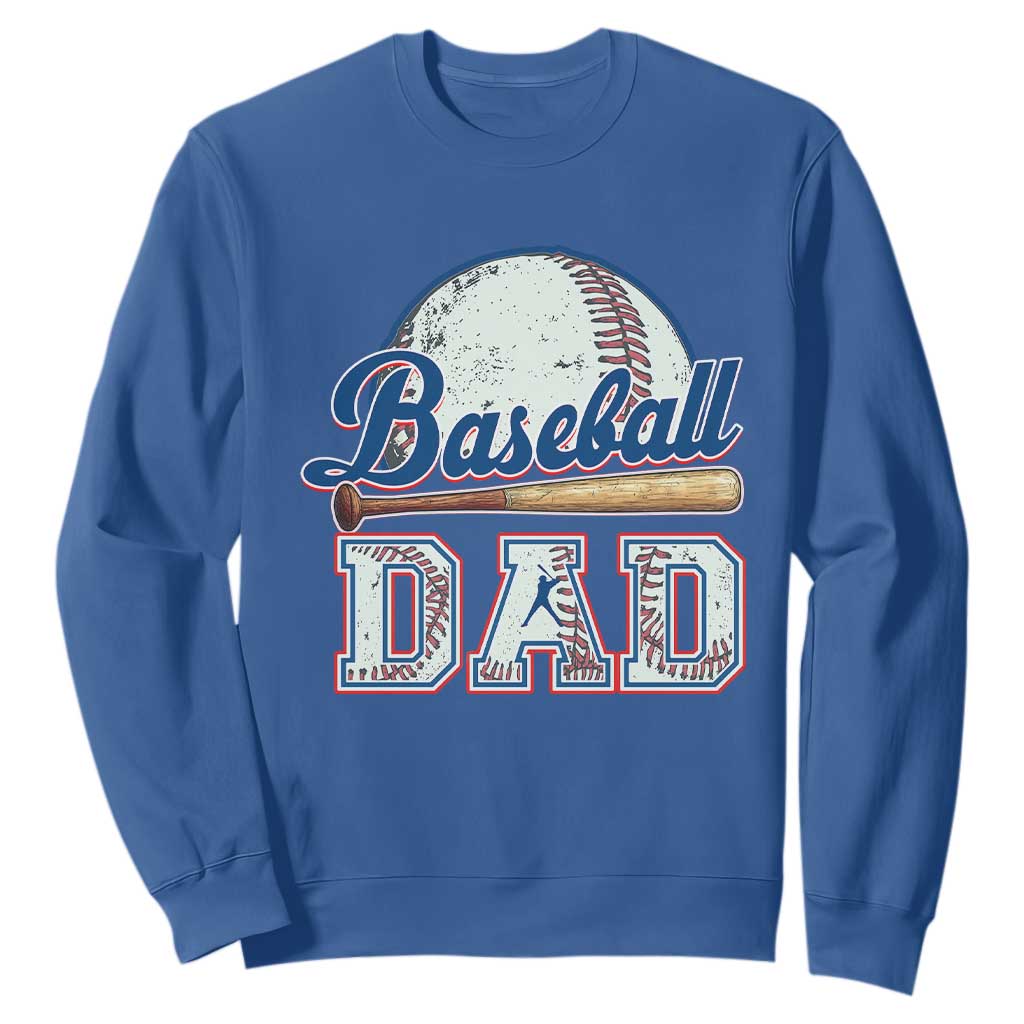 Baseball Dad Sweatshirt Baseball Sport Lovers For Father's Day TS02 Royal Blue Print Your Wear