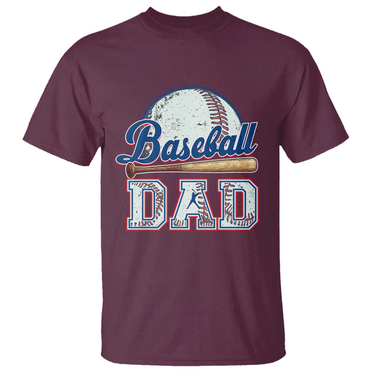 Baseball Dad T Shirt Baseball Sport Lovers For Father's Day TS02 Maroon Print Your Wear