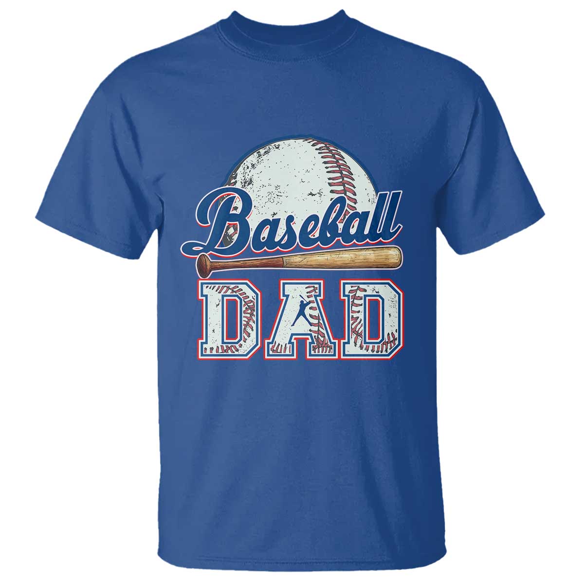 Baseball Dad T Shirt Baseball Sport Lovers For Father's Day TS02 Royal Blue Print Your Wear