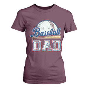 Baseball Dad T Shirt For Women Baseball Sport Lovers For Father's Day TS02 Maroon Print Your Wear
