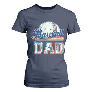 Baseball Dad T Shirt For Women Baseball Sport Lovers For Father's Day TS02 Navy Print Your Wear