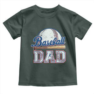 Baseball Dad Toddler T Shirt Baseball Sport Lovers For Father's Day TS02 Dark Forest Green Print Your Wear