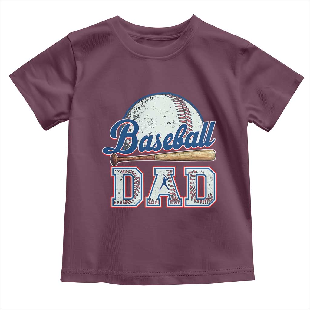 Baseball Dad Toddler T Shirt Baseball Sport Lovers For Father's Day TS02 Maroon Print Your Wear