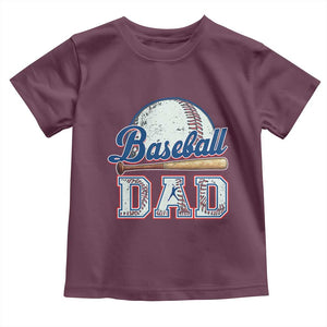 Baseball Dad Toddler T Shirt Baseball Sport Lovers For Father's Day TS02 Maroon Print Your Wear