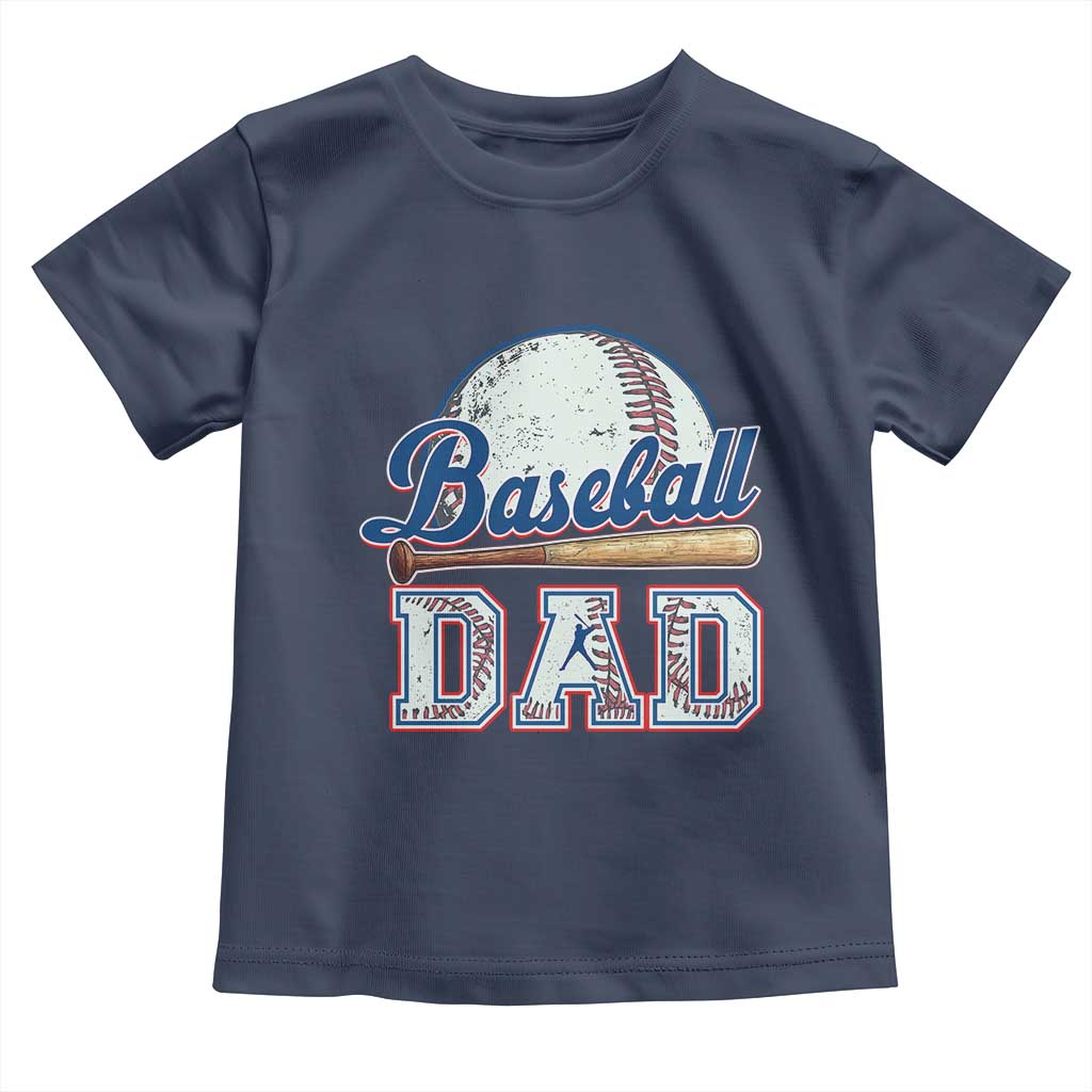 Baseball Dad Toddler T Shirt Baseball Sport Lovers For Father's Day TS02 Navy Print Your Wear