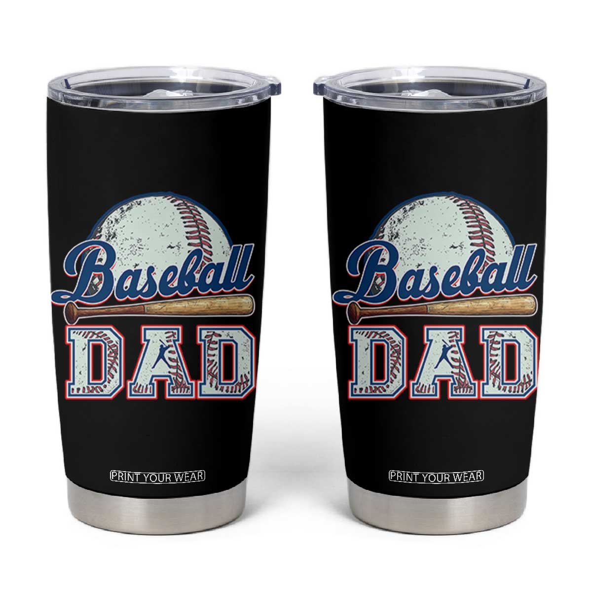 Baseball Dad Tumbler Cup Baseball Sport Lovers For Father's Day TS02 Black Print Your Wear