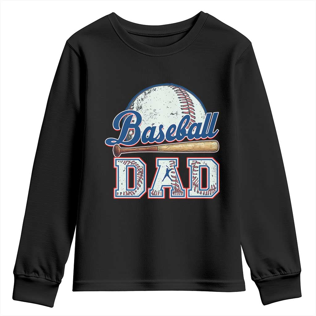 Baseball Dad Youth Sweatshirt Baseball Sport Lovers For Father's Day TS02 Black Print Your Wear
