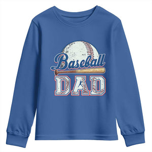 Baseball Dad Youth Sweatshirt Baseball Sport Lovers For Father's Day TS02 Royal Blue Print Your Wear