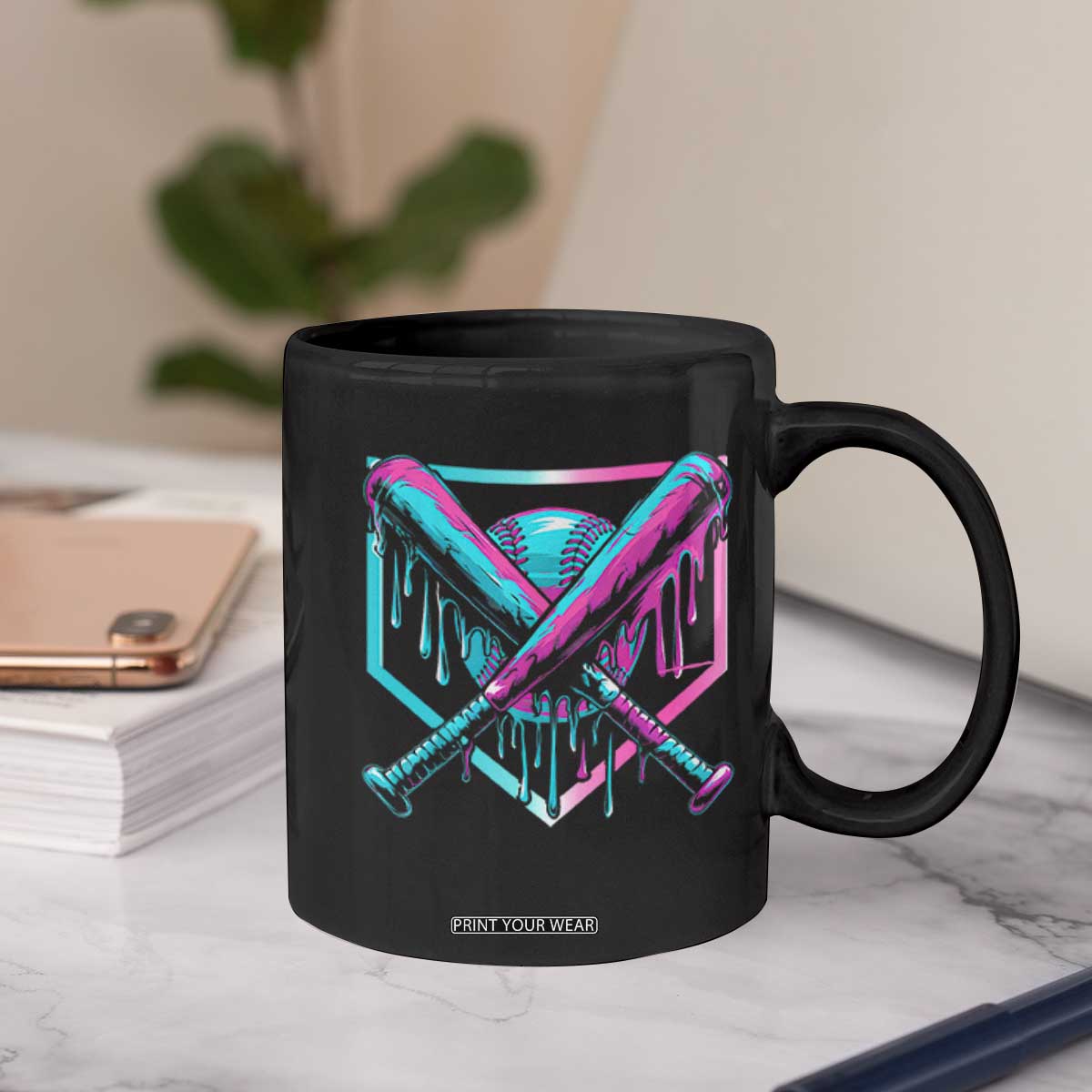 Baseball Drip Ice Cream Dripping Coffee Mug TS02 Print Your Wear