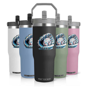 Baseball Drip Sprinkles Ice Cream Flip Straw Tumbler Ball and Glove Dripping TS02 Print Your Wear