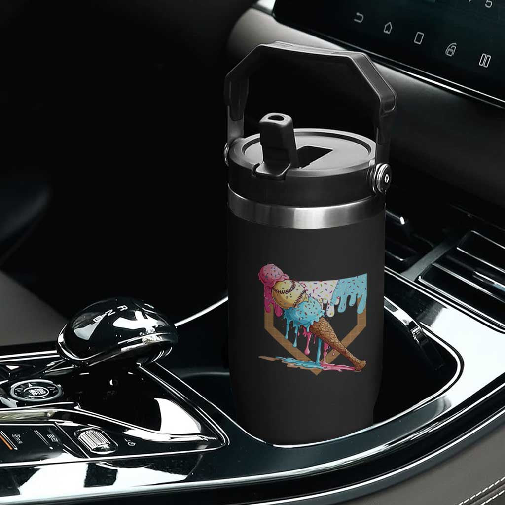 Baseball Home Ice Cream Dripping Flip Straw Tumbler TS02 Print Your Wear
