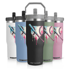 Baseball Home Plate Drip With Sprinkles Flip Straw Tumbler TS02 Print Your Wear