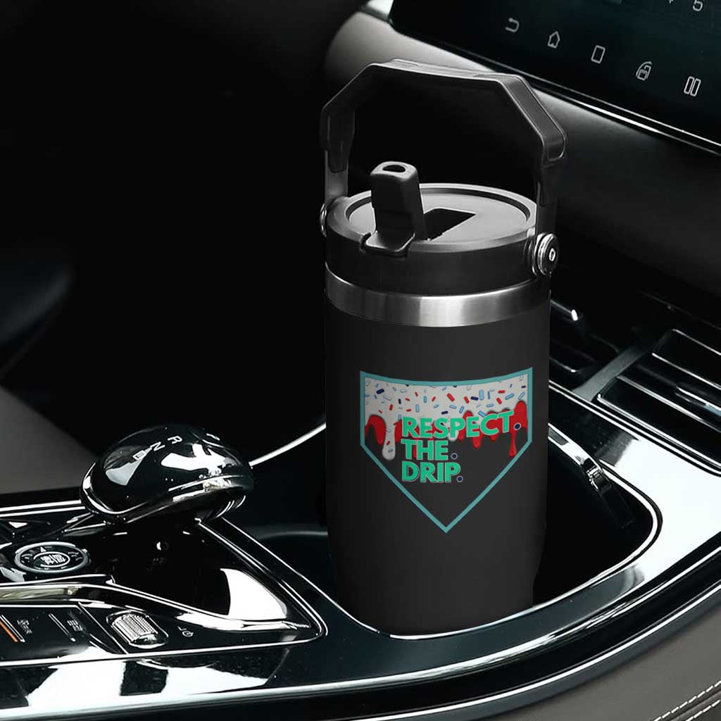 Baseball Home Plate Dripping Ice Cream Flip Straw Tumbler Respect The Drip Social Club Sprinkles TS02 Print Your Wear