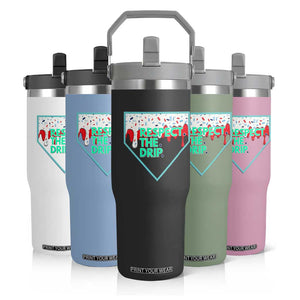 Baseball Home Plate Dripping Ice Cream Flip Straw Tumbler Respect The Drip Social Club Sprinkles TS02 Print Your Wear