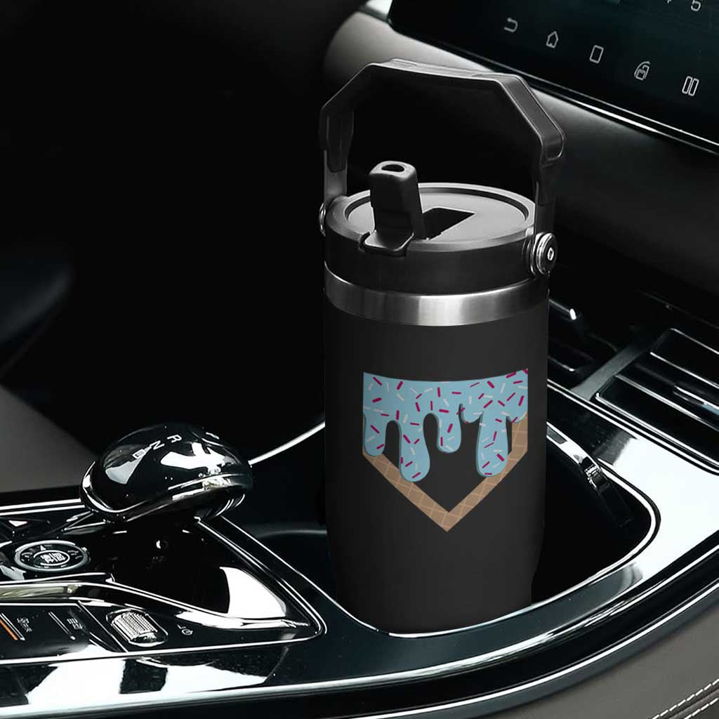 Baseball Ice Cream Dripping Flip Straw Tumbler Home Plate Drip TS02 Print Your Wear