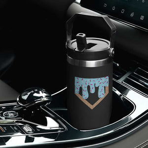 Baseball Ice Cream Dripping Flip Straw Tumbler Home Plate Drip TS02 Print Your Wear
